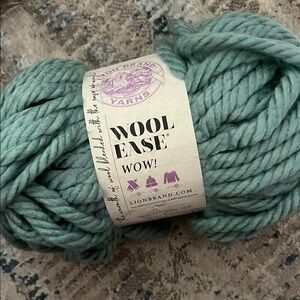 Lion Brand Yarns Wool Ease WOW! In color Aqua, Jumbo